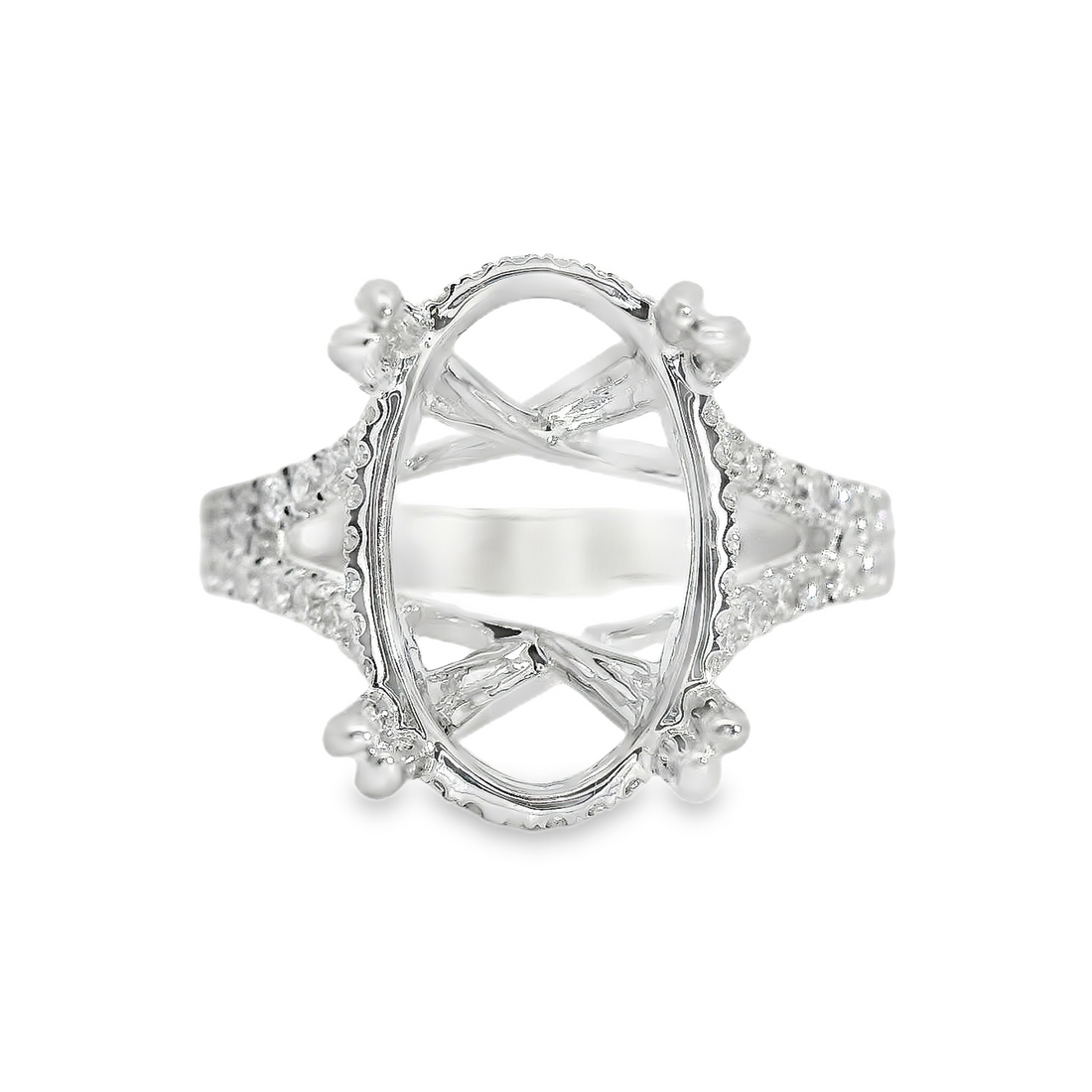 18kt White Gold Natural Round Diamond Semi-Mount Ring (.63ct)