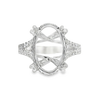 18kt White Gold Natural Round Diamond Semi-Mount Ring (.63ct)
