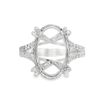 18kt White Gold Natural Round Diamond Semi-Mount Ring (.63ct)