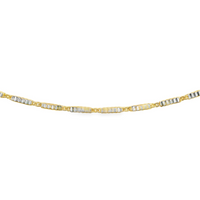 14kt Two-Tone 7" 1.6mm Fancy Link Bracelet (3.3g)