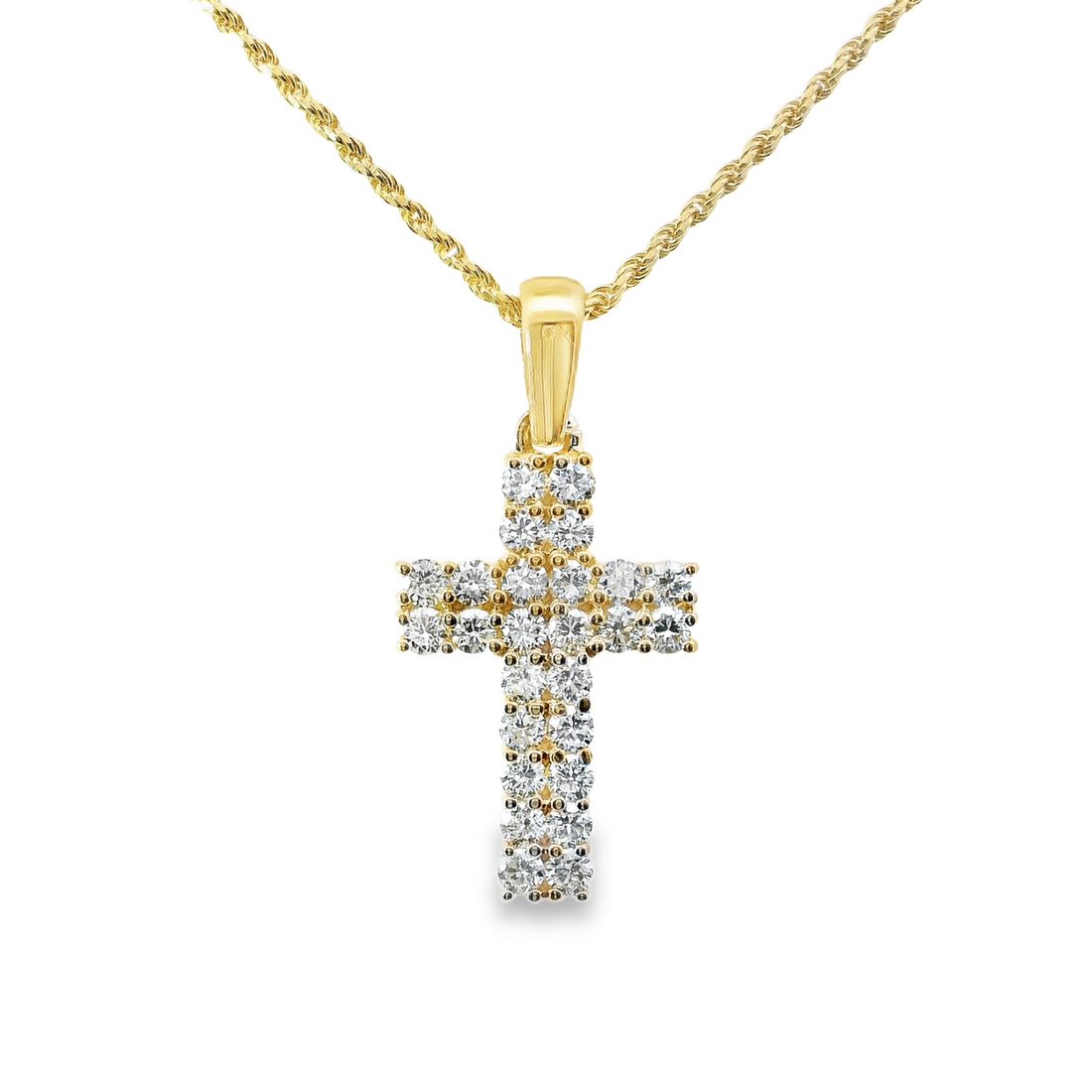 14kt Yellow Gold Lab-Grown Diamond Cross Pendant (0.86ct)