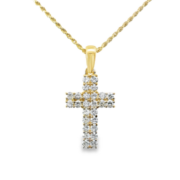 14kt Yellow Gold Lab-Grown Diamond Cross Pendant (0.86ct)