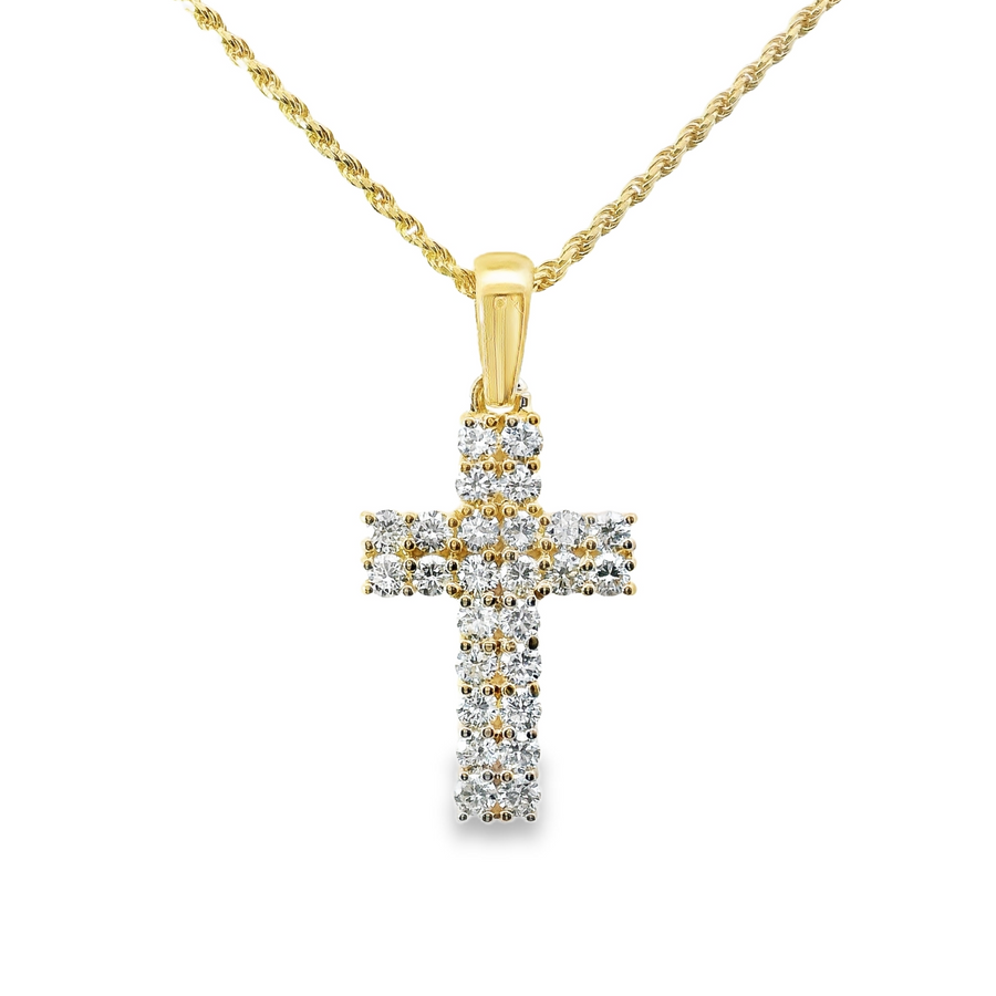 14kt Yellow Gold Lab-Grown Diamond Cross Pendant (0.86ct)