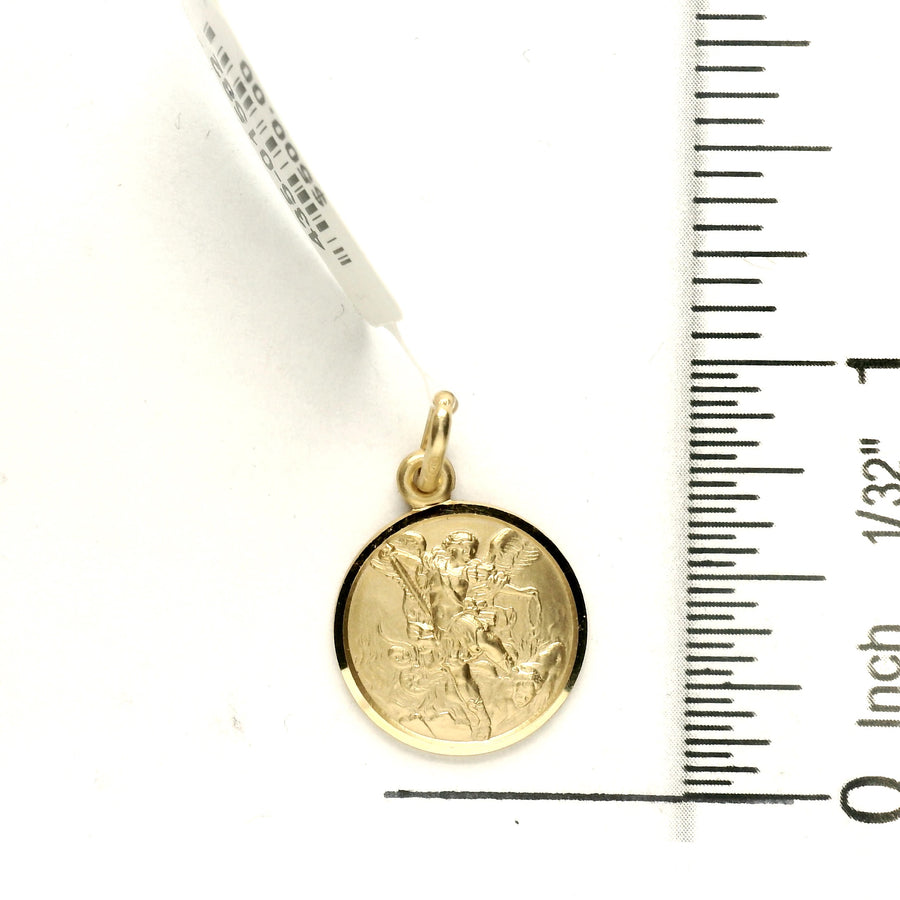18kt Yellow Gold 15mm Italian Made St. Michael Medal (2.7g)