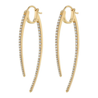 Oro Alexander 14kt Yellow Gold Natural Round Diamond Shark Tooth Earrings (1.02ct)