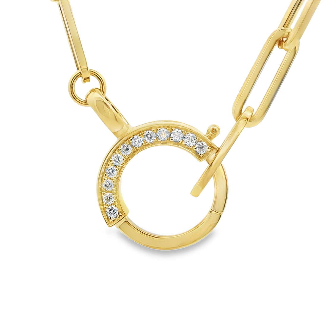 18kt Yellow Gold Natural Round Diamond Circle Pendant (.11ct)