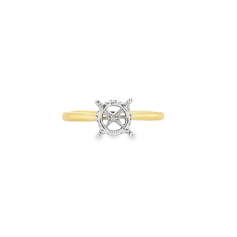 18K Yellow Gold Diamond Semi-Mount Ring (.13ct)