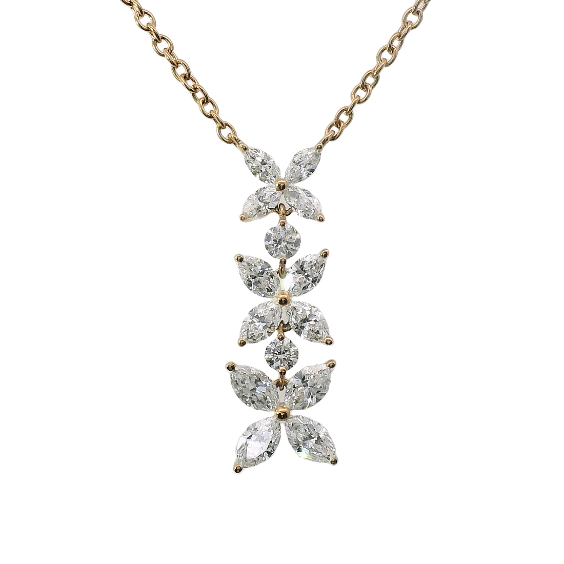 18kt Rosé Gold Natural Diamond Free Form Dangle Pendant (0.69ct)