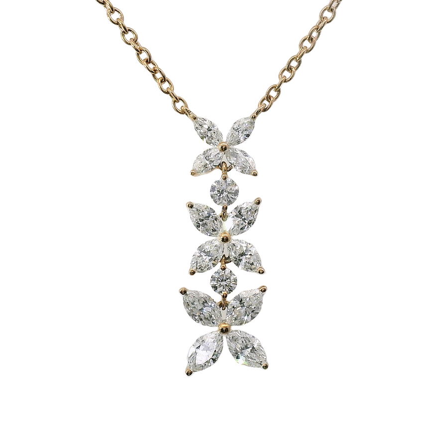 18kt Rosé Gold Natural Diamond Free Form Dangle Pendant (0.69ct)