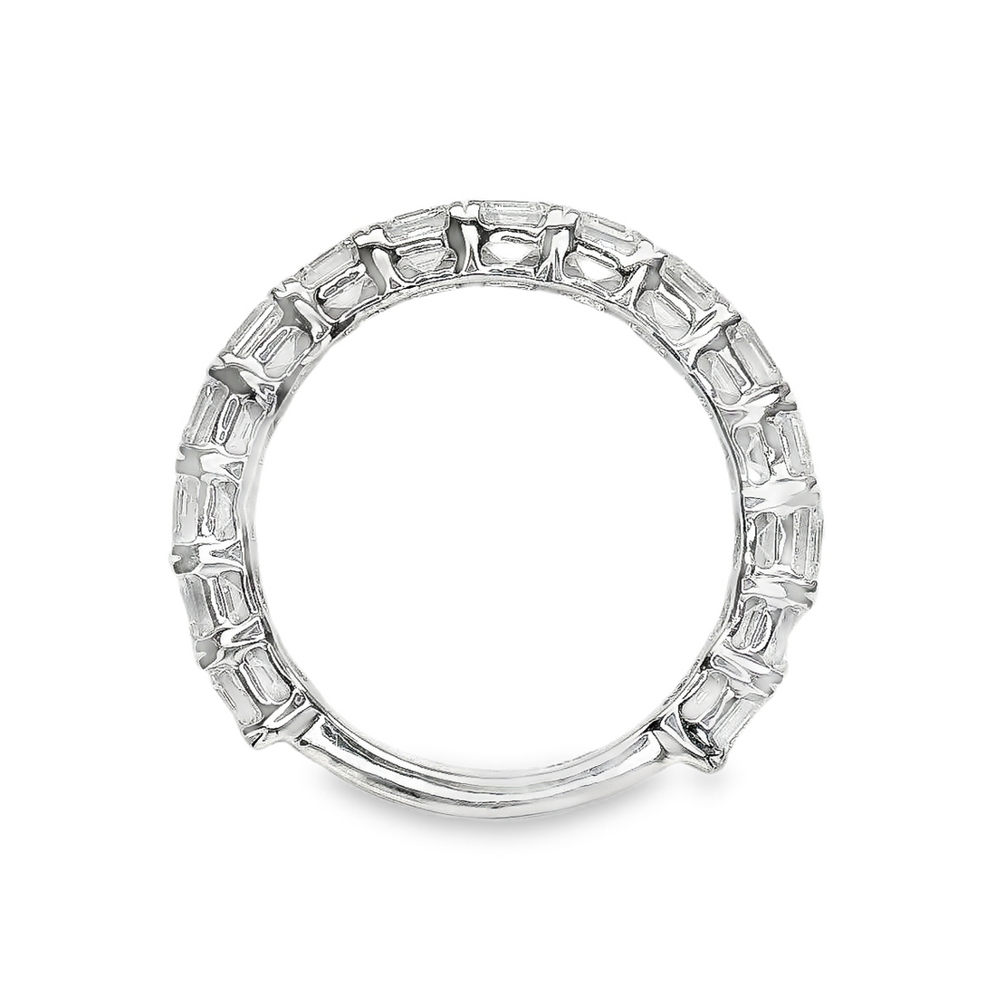 14kt White Gold Lab-Grown Asscher Diamond Wedding Band (3.00ct)