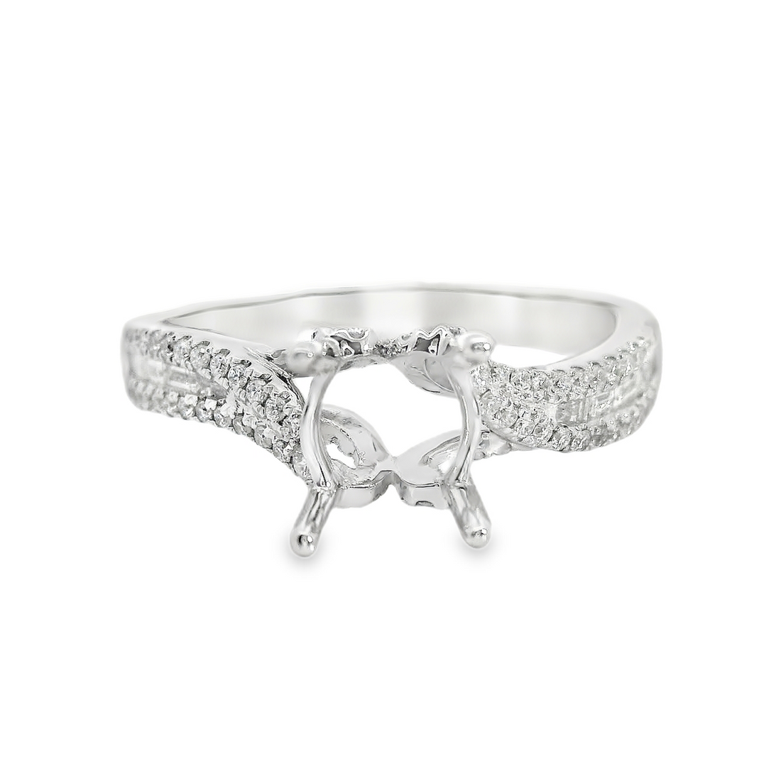 18kt White Gold Full-Cut Diamond Semi-Mount Ring (.44ct)