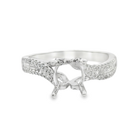 18kt White Gold Full-Cut Diamond Semi-Mount Ring (.44ct)