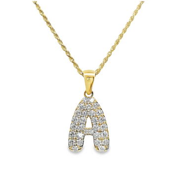 14kt Yellow Gold Lab-Grown Diamond Initial Pendant Pendant (0.7ct)