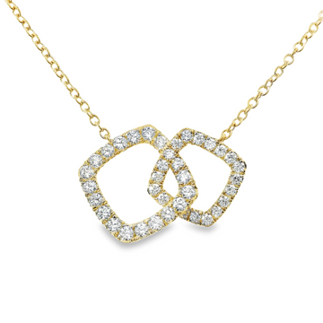18kt Yellow Gold Natural Diamond Interlocking Pendant (0.5ct)