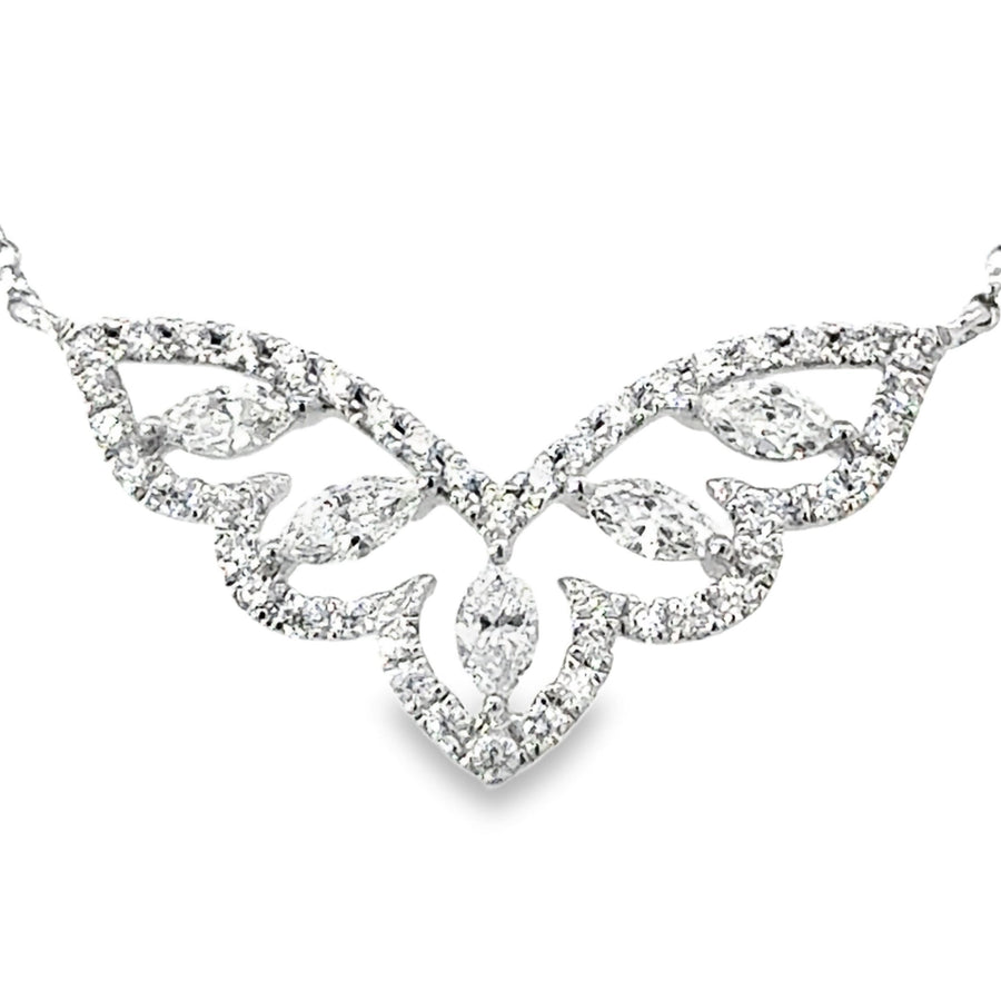 18kt White Gold Natural Diamond Butterfly Pendant (0.52ct)