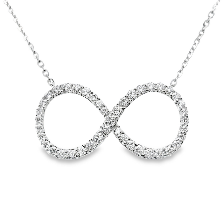 18kt White Gold Natural Diamond Infinity Pendant (0.99ct)