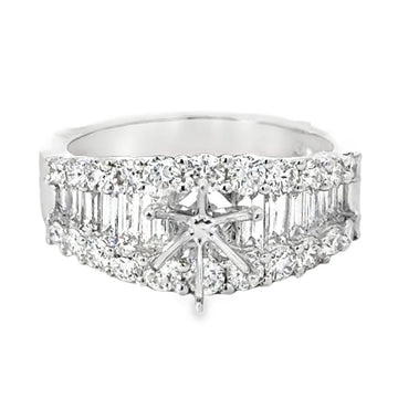 18kt White Gold Channel Natural Diamonds Semi-Mount Ring (1.49ct)