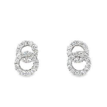 18kt White Gold Diamond Circle Earrings (.79ct)