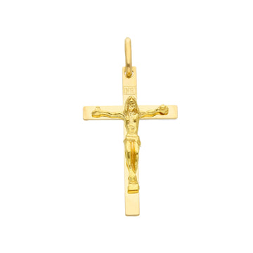 18K Yellow Gold Italian Made Crucifix Pendant (2.09g)