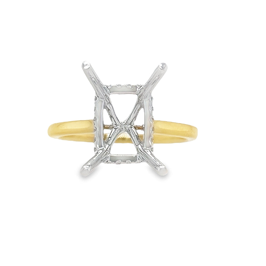 18K Two-Tone Diamond Semi-Mount Ring (.12ct)