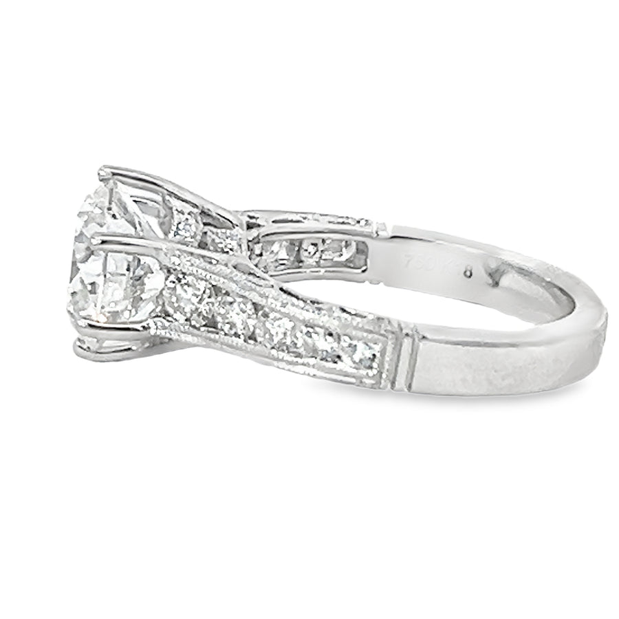 18kt White Gold Lab-Grown Round Diamond Engagement Ring (3.25ct)