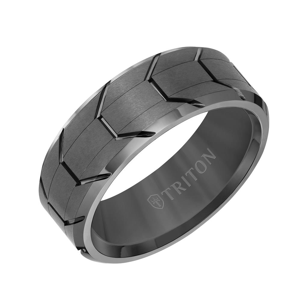 Triton Black Tungsten 8mm Matte Finish Ring