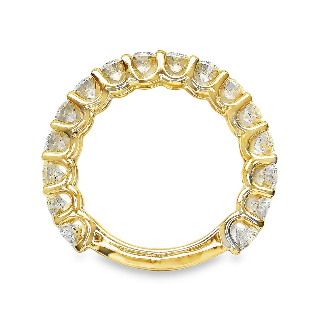 14kt Yellow Gold Lab-Grown Round Diamond Shared Prong Wedding Ring (2.40ct)