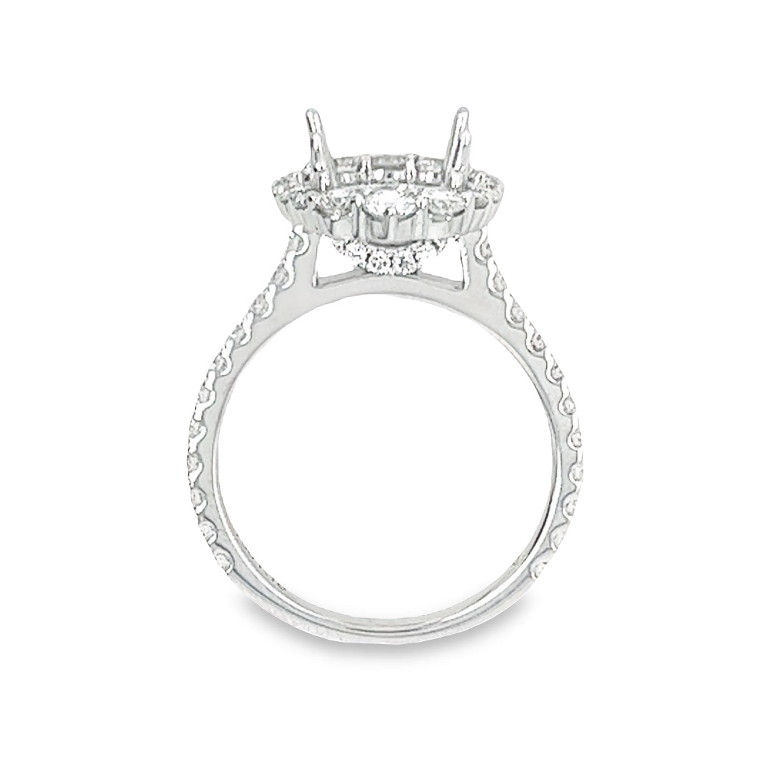 18K White Gold Diamond Semi-Mount Ring (.97ct)