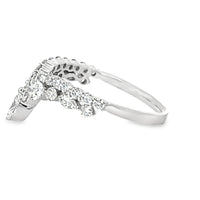 18kt White Gold Diamond Curved Ring (0.99ct)