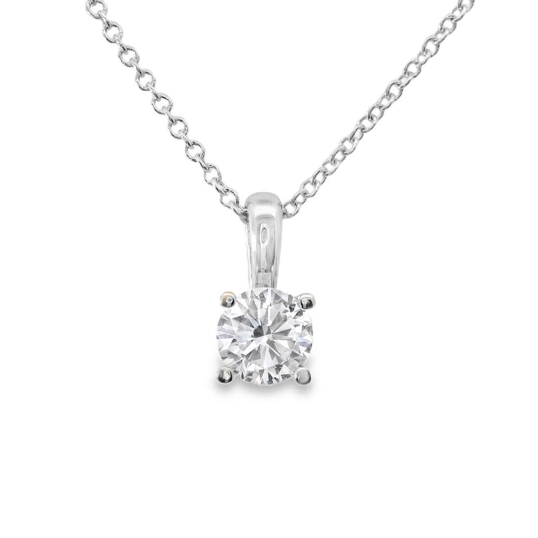 14kt White Gold Lab-Grown Round Diamond Pendant (.48ct)