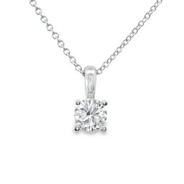 14kt White Gold Lab-Grown Round Diamond Pendant (.48ct)