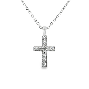 14kt White Gold Lab-Grown Diamond Cross Pendant (0.39ct)