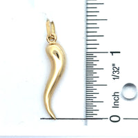 18kt Yellow Gold 40mm Italian Made Horn Pendant (2.0g)