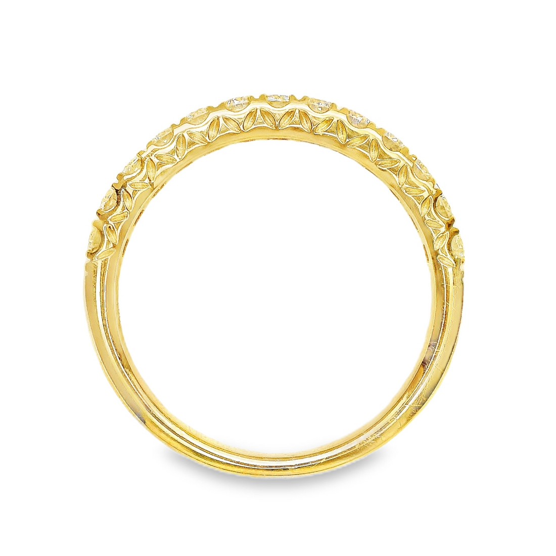 18kt Yellow Gold Natural Round Diamond Wedding Ring (.54ct)