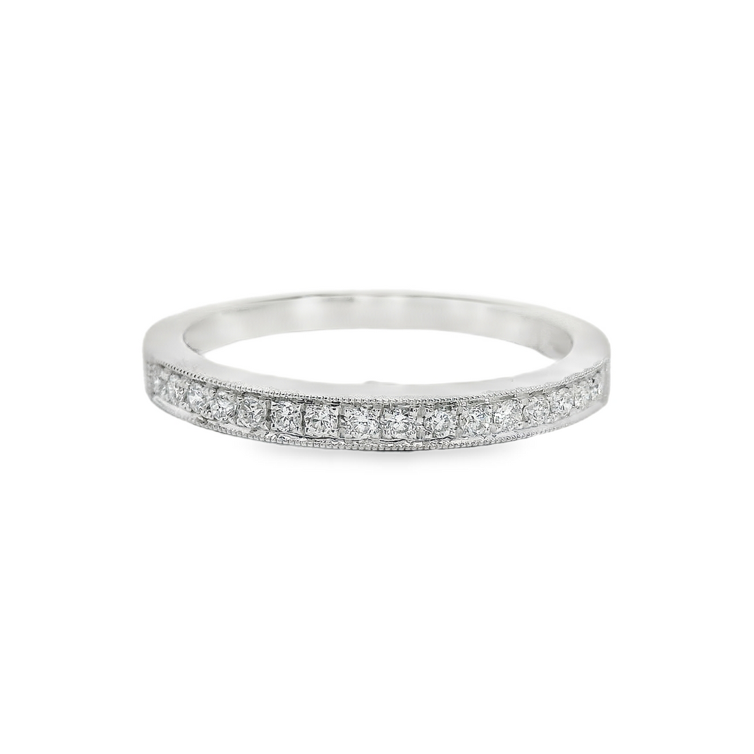 18kt White Gold Natural Round Diamond Wedding Ring (.14ct)