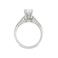 18K White Gold Natural Round Brilliant Diamond Engagement Ring (1.00ct)