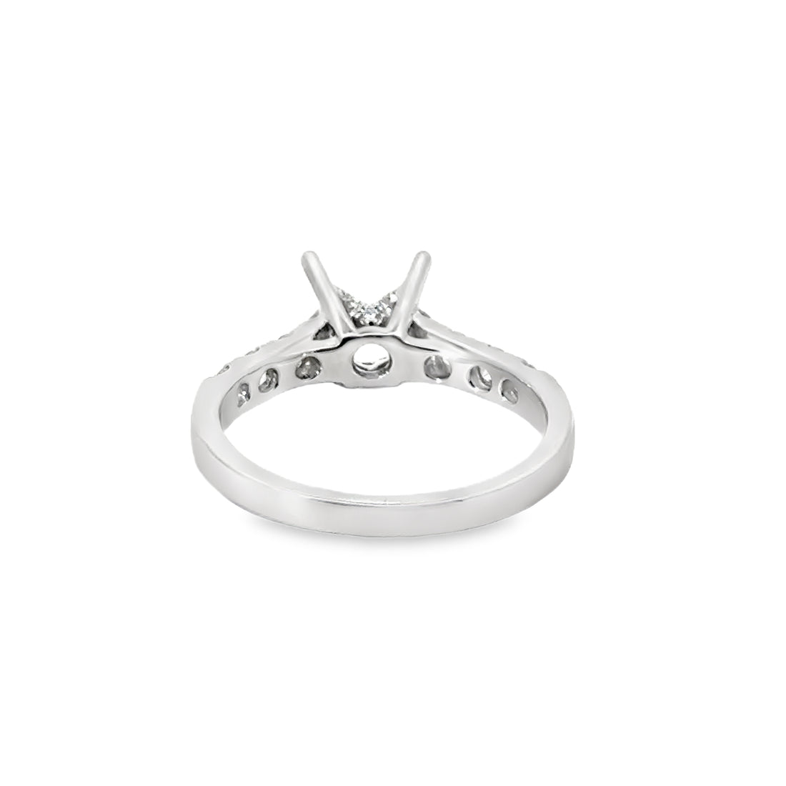 18kt White Gold Full Cut Round Diamond Semi-Mount Ring (.66ct)
