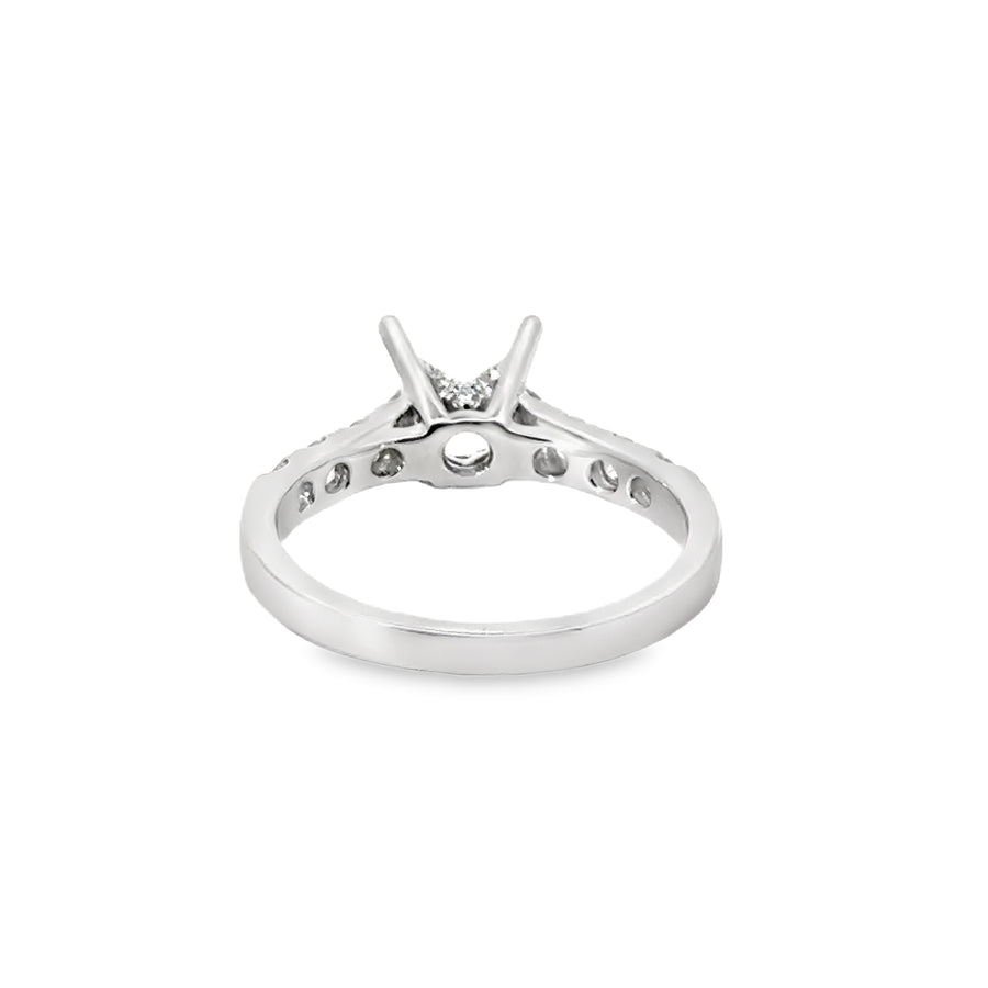 18kt White Gold Full Cut Round Diamond Semi-Mount Ring (.66ct)