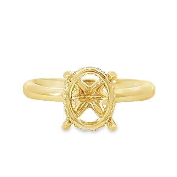 18kt Yellow Gold Hidden Halo Natural Diamonds Semi-Mount Ring (0.09ct)