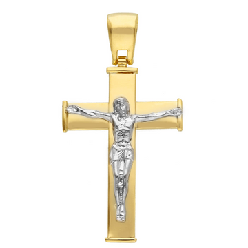 14K Two Tone Gold Crucifix Pendant (3.0g)