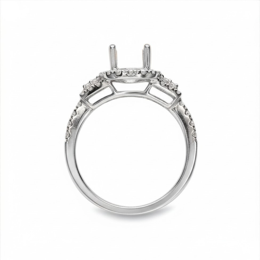 18kt White Gold Diamond Halo Semi-Mount Ring (.51ct)