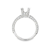 18kt White Gold Pave Natural Diamonds Semi-Mount Ring (0.94ct)