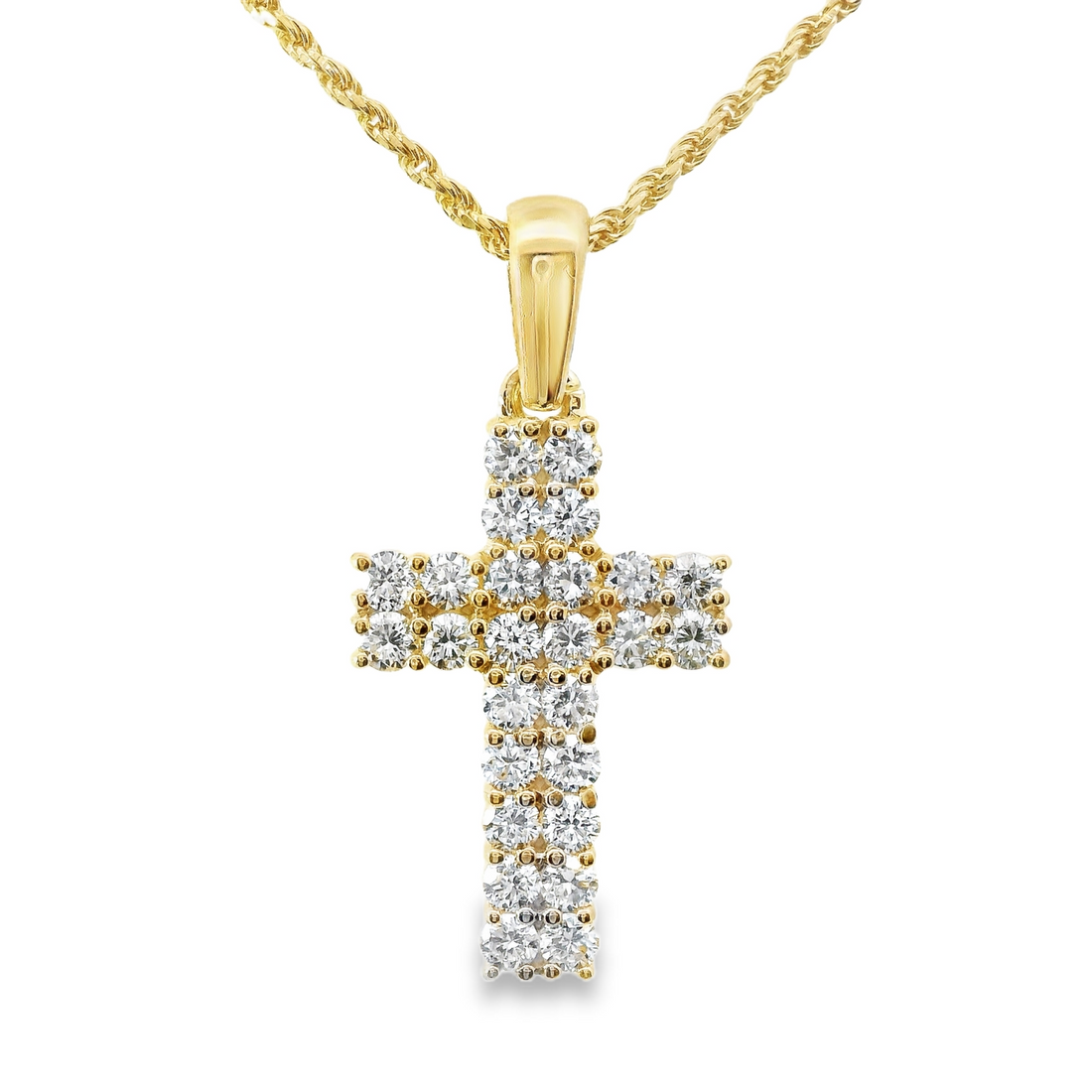 14kt Yellow Gold Lab-Grown Diamond Cross Pendant (0.86ct)