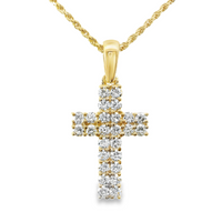 14kt Yellow Gold Lab-Grown Diamond Cross Pendant (0.86ct)