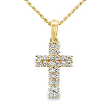 14kt Yellow Gold Lab-Grown Diamond Cross Pendant (0.86ct)