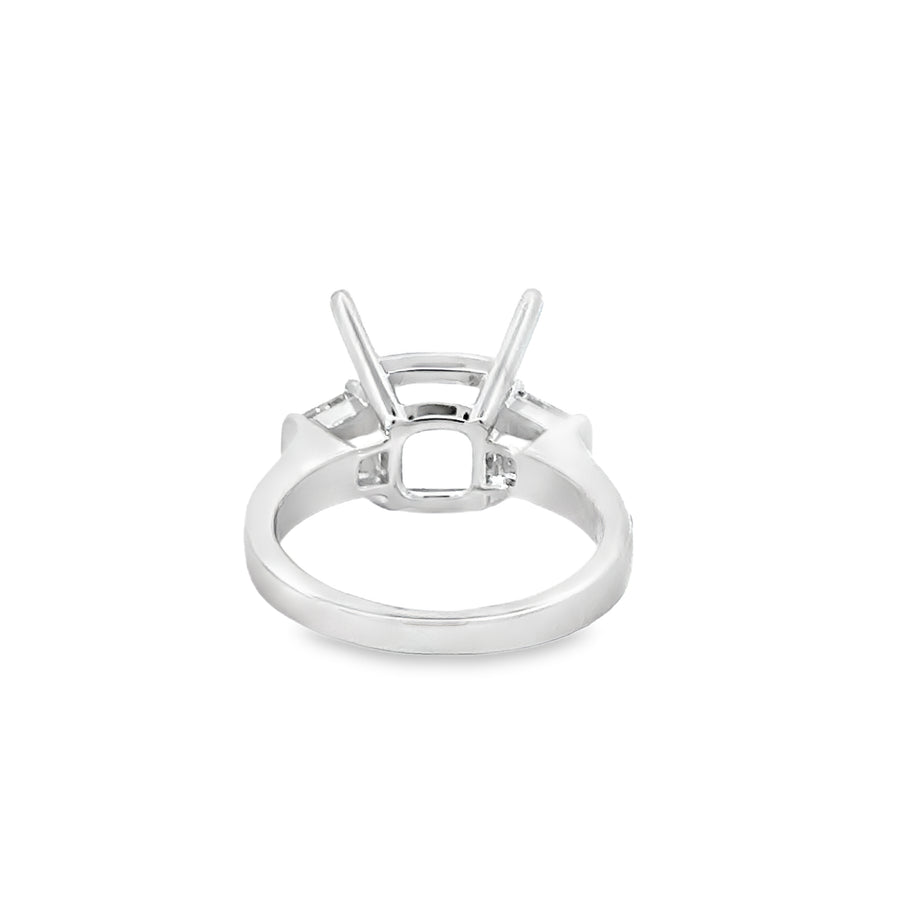 18kt White Gold 3 Stone Natural Diamonds Semi-Mount Ring (0.45ct)