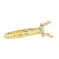 18K Yellow Gold Round Diamond Semi-Mount Ring (.20ct)