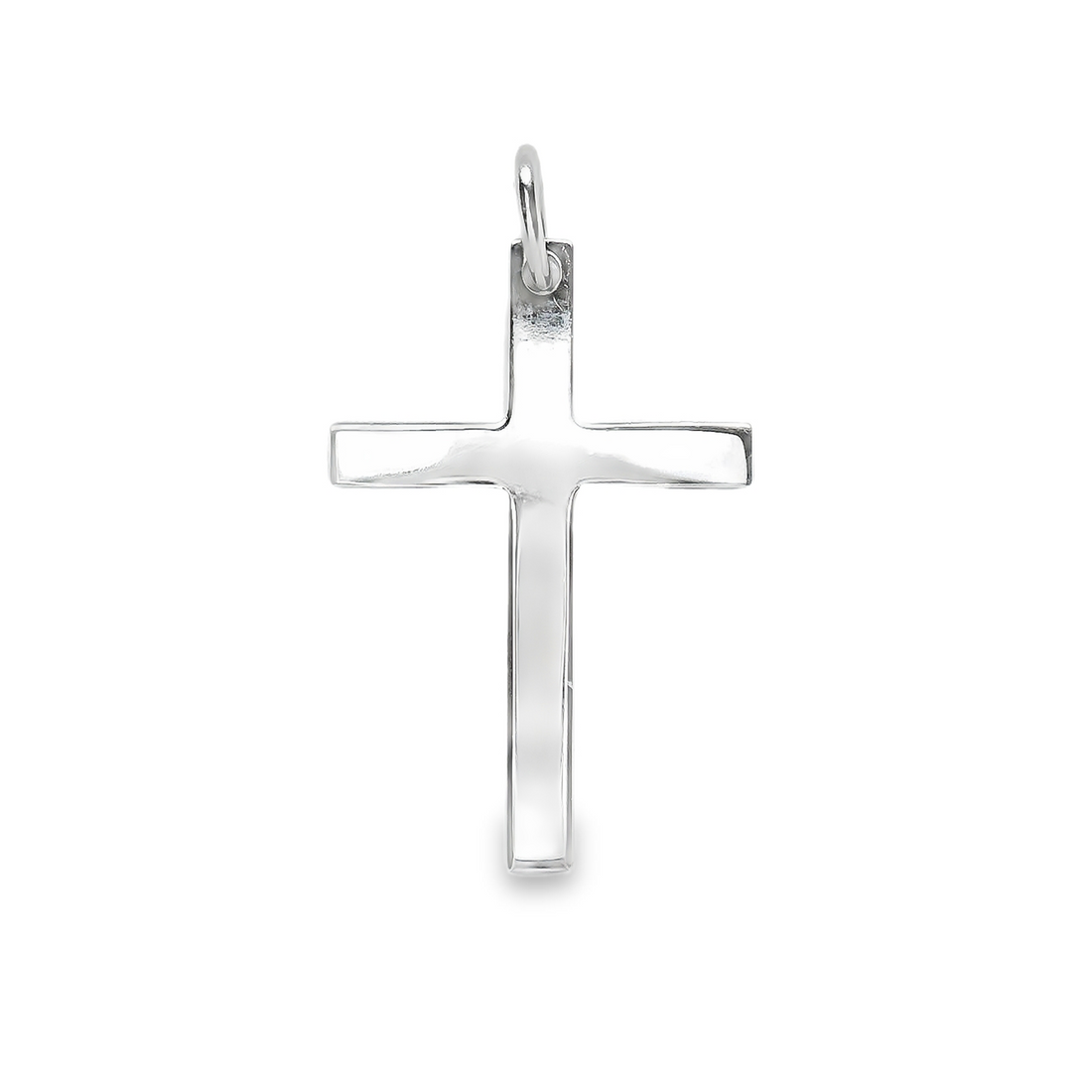 18kt White Gold Italian Made Cross Charm (2.12g)