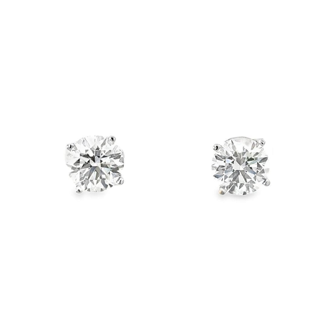 14kt White Gold Lab-Grown Round Diamond Studs (2.18ct)