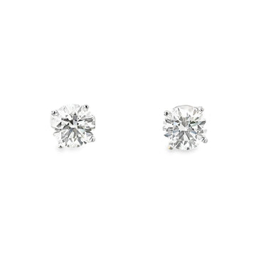 14kt White Gold Lab-Grown Round Diamond Studs (2.18ct)